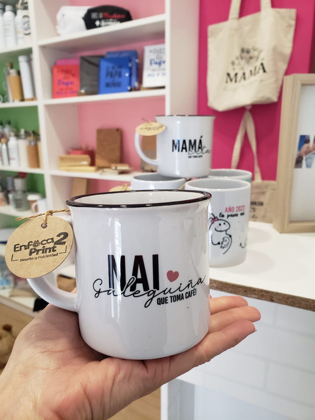 Taza vintage cerámica personalizada - Imagen 1