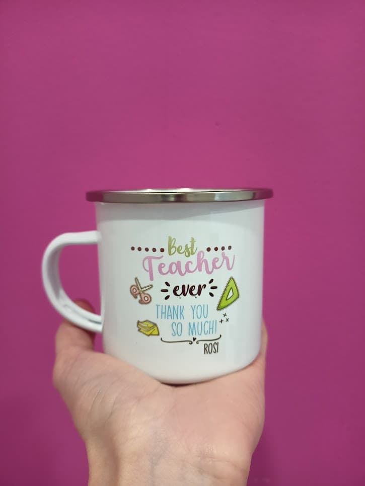 Taza vintage peltre personalizada - Imagen 1